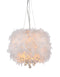 Pendant Lights Pendant Lighting - Iglesias Fluffy White Feathers and Crystal 3-light Pendant HomeRoots