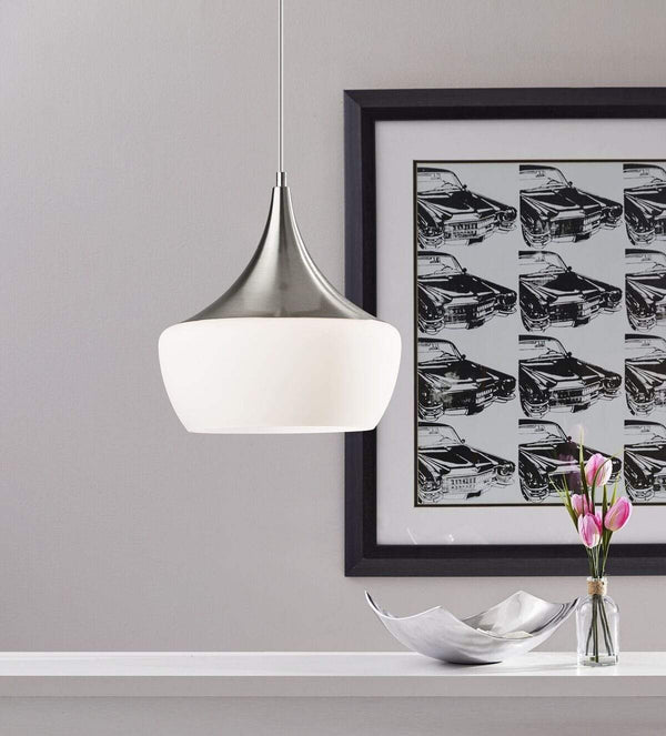 Pendant Lights Rustic Pendant Lighting - 12" X 12" X 12" Brushed steel Metal Pendant HomeRoots