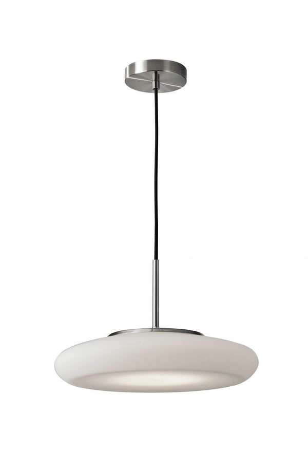 Pendant Lights Rustic Pendant Lighting - 14" X 14" X 9" Brushed steel Glass LED Pendant HomeRoots