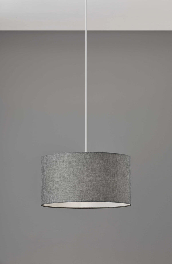 Pendant Lights Rustic Pendant Lighting - 15" X 15" X 8" Grey Shade Drum Pendant HomeRoots