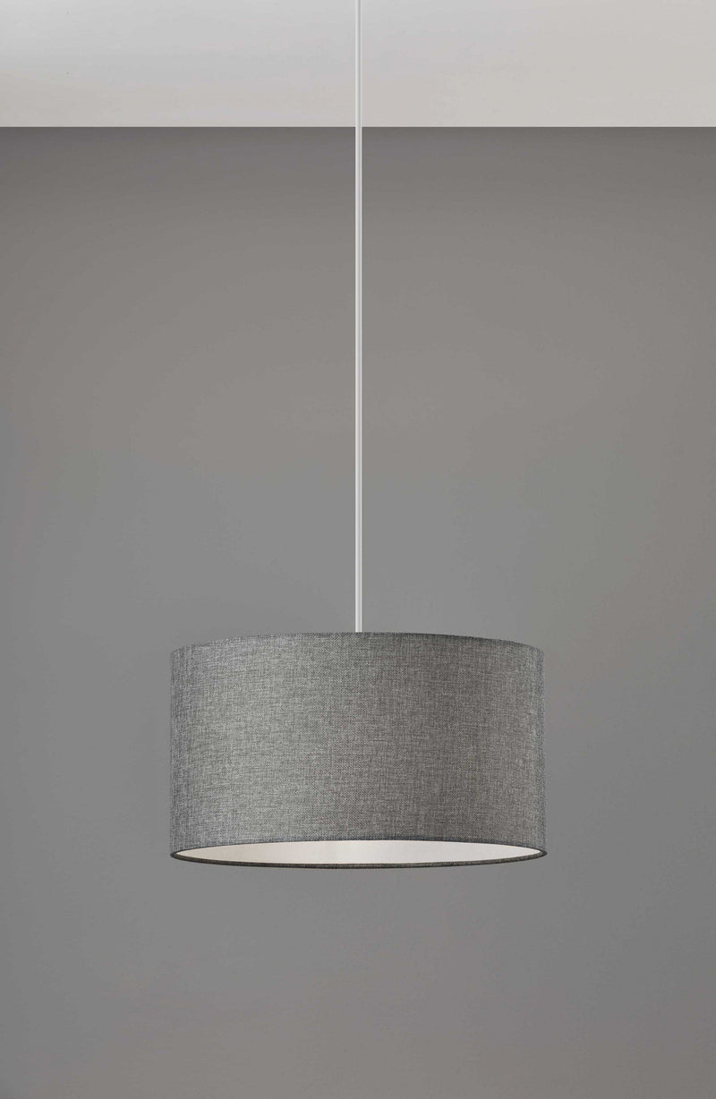 Pendant Lights Rustic Pendant Lighting - 15" X 15" X 8" Grey Shade Drum Pendant HomeRoots