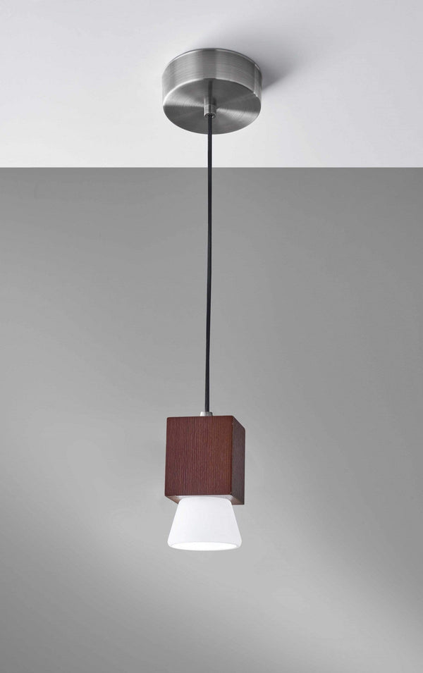 Pendant Lights Rustic Pendant Lighting - 2.75" X 4" X 51.5" Walnut Wood LED Pendant HomeRoots