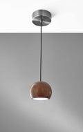 Pendant Lights Rustic Pendant Lighting - 3.5" X 3.5" X 4" Walnut Wood LED Round Pendant HomeRoots