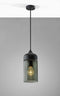 Pendant Lights Rustic Pendant Lighting - 5" X 5" X 11.25" Black Wood/Glass Pendant HomeRoots