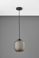 Pendant Lights Rustic Pendant Lighting - 8.625" X 8.625" X 10.5" Bronze Glass/Metal Pendant HomeRoots