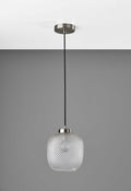Pendant Lights Rustic Pendant Lighting - 8.625" X 8.625" X 10.5" Brushed steel Glass/Metal Pendant HomeRoots