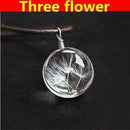 Pendant Necklace Glass Ball Crystal Feather Chain AExp