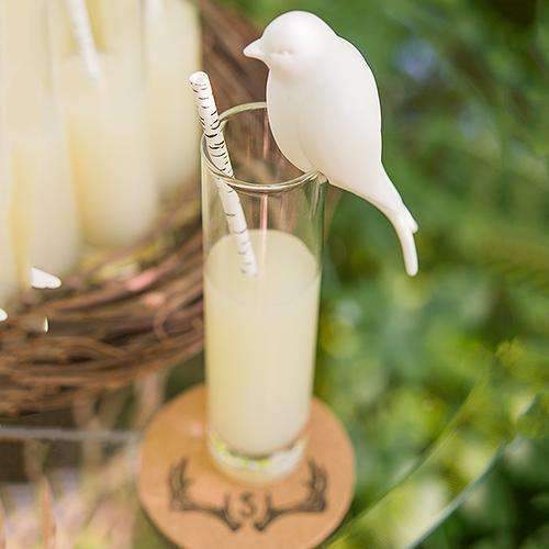 "Perching" White Ceramic Bird (Pack of 4)-Table Top Décor-JadeMoghul Inc.