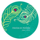 Perfect Peacock Large Sticker Indigo Blue (Pack of 1)-Wedding Favor Stationery-Mocha Mousse-JadeMoghul Inc.