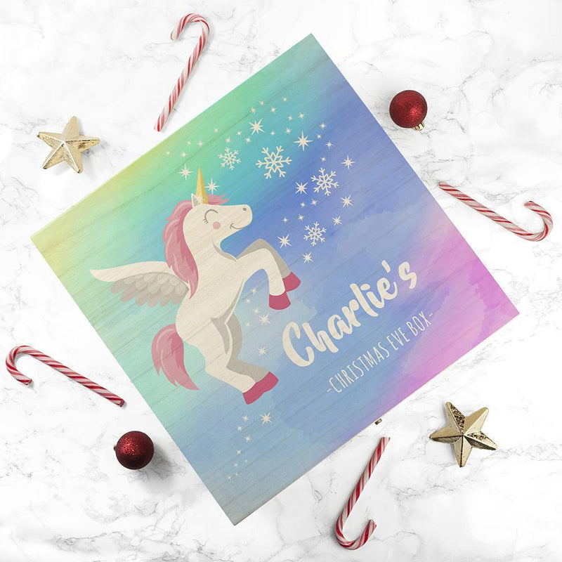 Christmas Gift Ideas Personalised Colourful Baby Unicorn Christmas Eve Box