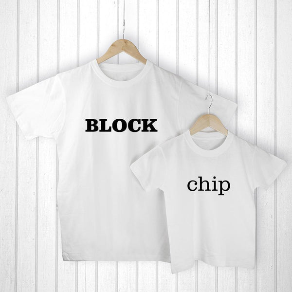 Personalized Father's Day Gifts - Daddy and Me Chip off the Old Block White T-Shirts