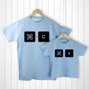 Personalized Gifts For Dad - Daddy and Me Command+V Blue T-Shirts