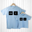 Personalized Gifts For Dad - Daddy and Me Copy Paste Blue T-Shirts