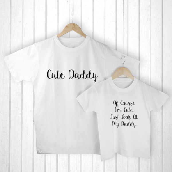 Personalized Father's Day Gifts - Daddy and Me Cuties White T-Shirts