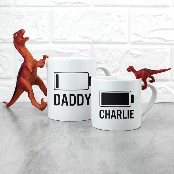 Personalized Father's Day Gifts - Daddy & Me Low Battery Mugs