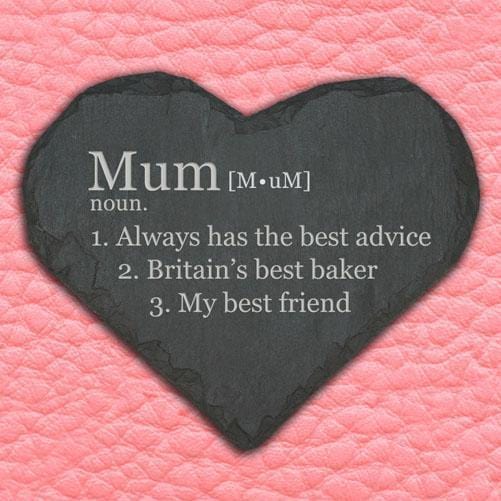 Personalised Definition of Mummy Heart Slate Keepsake