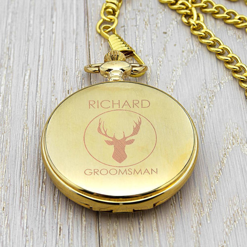 Personalized Watches  Groomsman Stag Pocket Watch