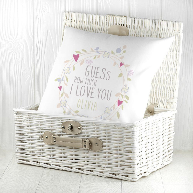 Personalised Pillow Guess How Much I Love You Round Wreath Cushion Cover