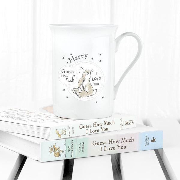 Personalised Mugs Guess How Much I Love You Sitting Little Nutbrown Hare Bone China Mug