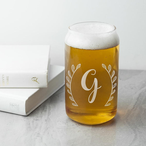Personalized Glasses -  Leaf Framed Can Glass