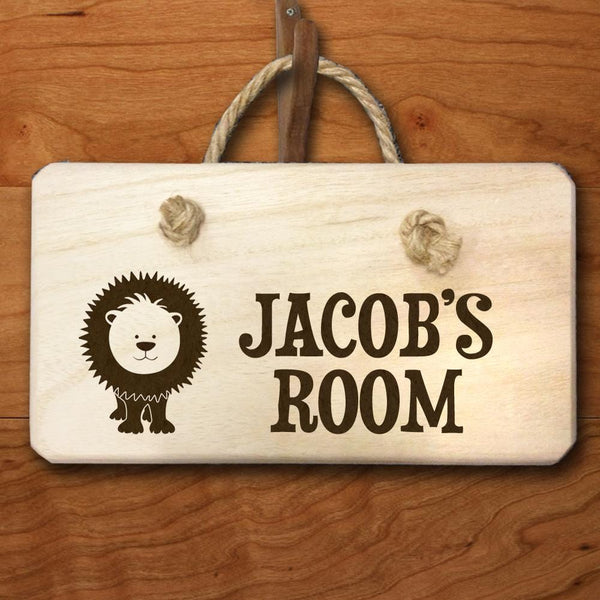 Personalized Signs Lion Engraved Door Hanger