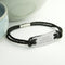 Personalized Gifts For Him Statement Leather Bracelet in Black