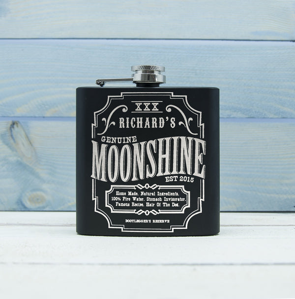 Personalised Family Gifts  Moonshine Vintage Hip Flask