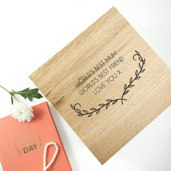 Personalized Mother's Day Gifts -  Mother's Love Large Oak Photo Cube