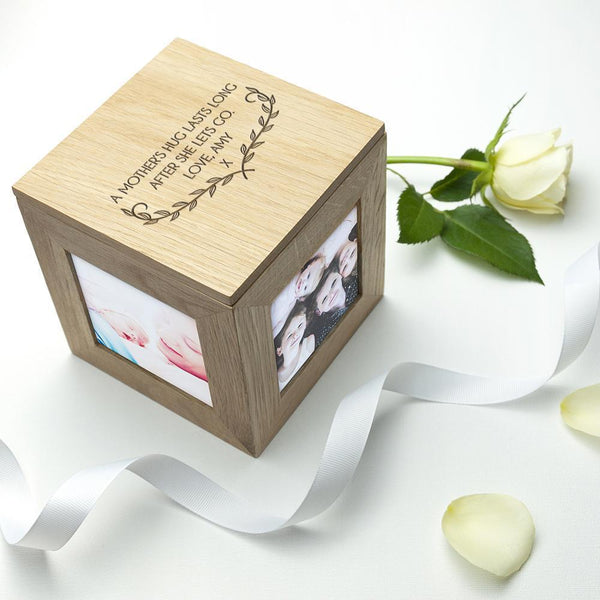 Personalized Mother's Day Gifts -  Mother's Love Oak Photo Cube