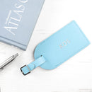 Personalized Luggage Tags Pastel Blue Foiled Leather Luggage Tag