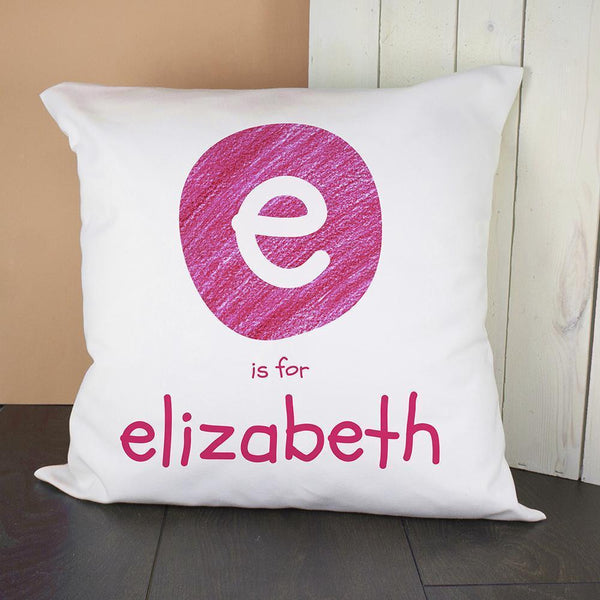 Personalised Pillow Pink Initial Cushion Cover