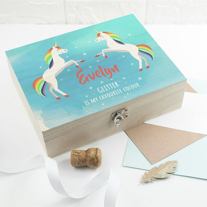 Personalized Gifts Rainbow Unicorn Accessories Box