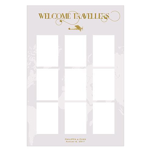 Personalised Seating Chart Kit With Vintage Travel Design (Pack of 1)-Wedding Favor Stationery-JadeMoghul Inc.