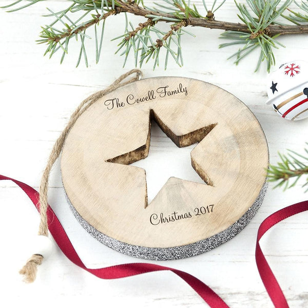Personalised Sparkle Star Christmas Decoration
