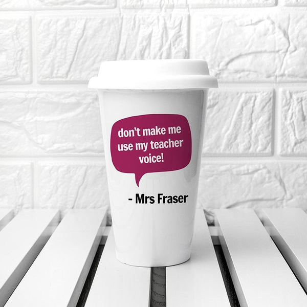 Personalised Mugs Teacher Says Travel Mug