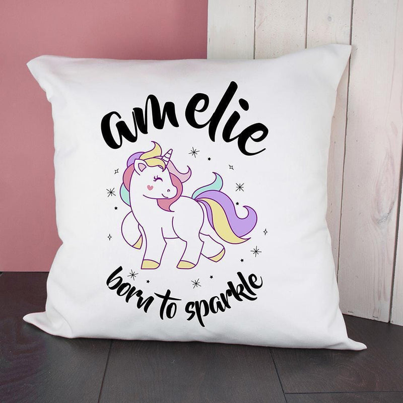 Personalised Pillow Unicorn Born To Sparkle Cushion Cover