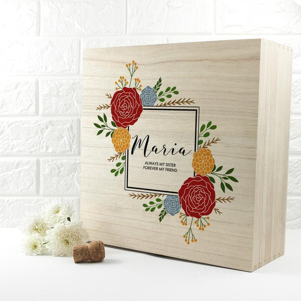 Personalized Wedding Gifts Vibrant Flower Frame Bridesmaid Box