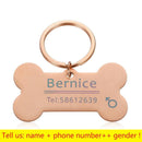 Personalized Cat Dog Pet ID Tag Keychain Engraved Pet ID Name for Cat Puppy Dog Collar Tag Pendant Keyring Bone Pet Accessories JadeMoghul Inc. 