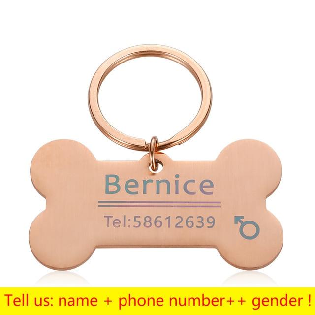 Personalized Cat Dog Pet ID Tag Keychain Engraved Pet ID Name for Cat Puppy Dog Collar Tag Pendant Keyring Bone Pet Accessories JadeMoghul Inc. 