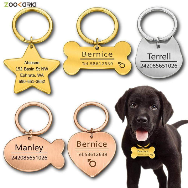 Personalized Cat Dog Pet ID Tag Keychain Engraved Pet ID Name for Cat Puppy Dog Collar Tag Pendant Keyring Bone Pet Accessories JadeMoghul Inc. 
