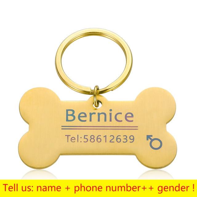Personalized Cat Dog Pet ID Tag Keychain Engraved Pet ID Name for Cat Puppy Dog Collar Tag Pendant Keyring Bone Pet Accessories JadeMoghul Inc. 