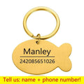 Personalized Cat Dog Pet ID Tag Keychain Engraved Pet ID Name for Cat Puppy Dog Collar Tag Pendant Keyring Bone Pet Accessories JadeMoghul Inc. 