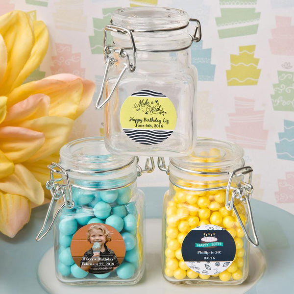 Personalized Classic Apothecary Glass Jar - Birthday Design-Favors By Season-JadeMoghul Inc.
