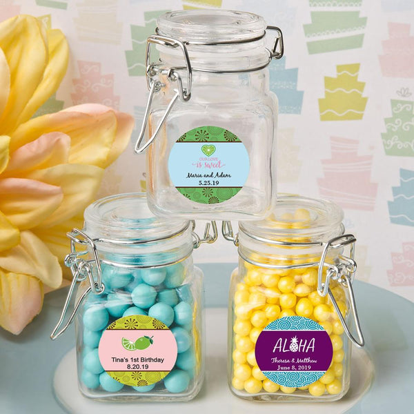 Personalized Classic Apothecary Glass Jar - Tropical Design-Favors By Type-JadeMoghul Inc.