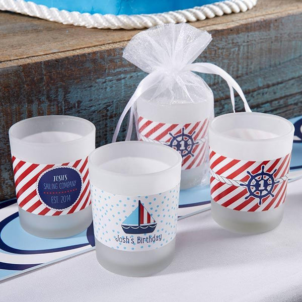 Personalized Coasters Personalized Frosted Glass Votive - Kate's Nautical Birthday Collection(24 Pcs) Kate Aspen