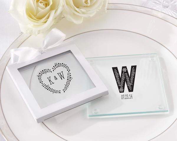 Personalized Coasters Personalized Glass Coaster - Rustic Wedding (3 Sets of 12) Kate Aspen