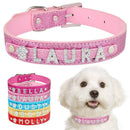 Personalized Dog Collar Leather Rhinestone Bling Charms Custom Pet Dogs Cat Name JadeMoghul Inc. 
