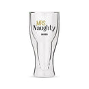 Personalized Double Walled Beer Glass Mrs. Naughty Print (Pack of 1)-Personalized Gifts for Men-JadeMoghul Inc.