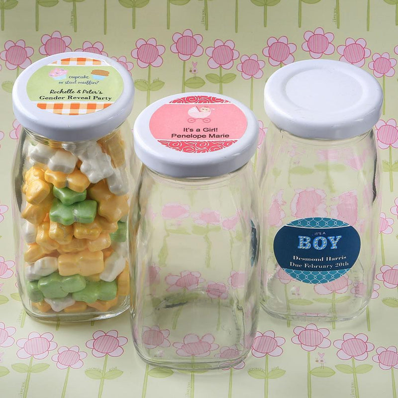 Personalized expressions medium size glass vintage milk bottle - baby-Bridal Shower Decorations-JadeMoghul Inc.