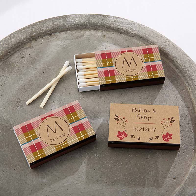 Personalized Black Matchboxes - Fall (Set of 50)